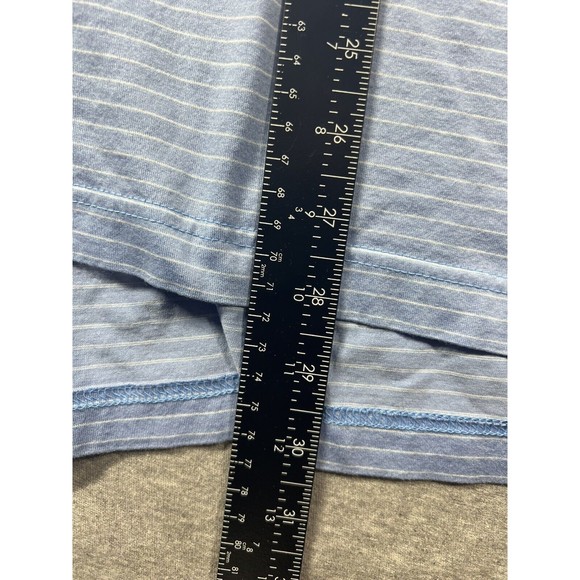 Peter Millar  Men's Polo Shirt  Logo blue Stripe‎ Size L CCC - Picture 11 of 11